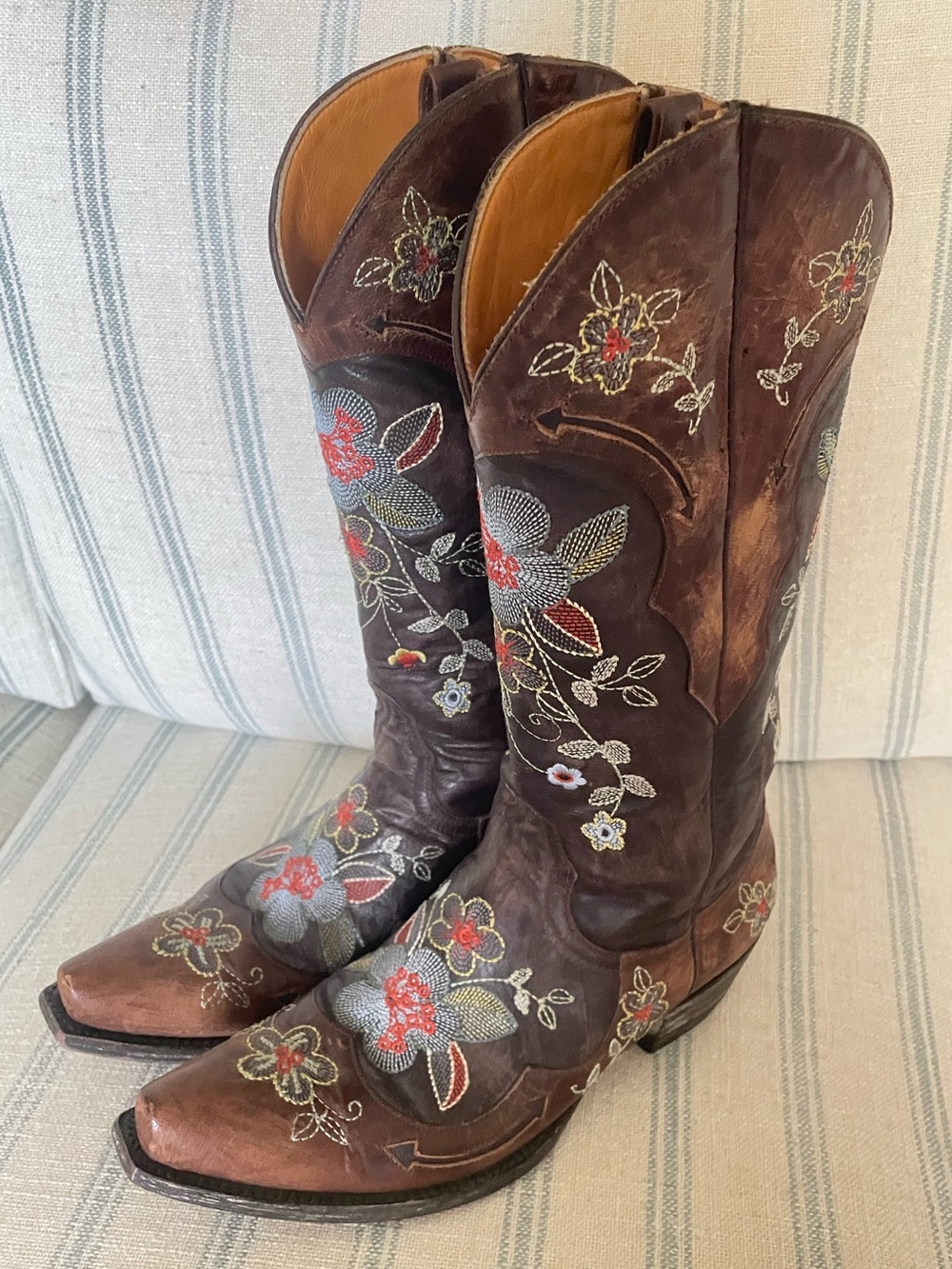 Old Gringo Bonnie 13" Floral Embroidered Leather Western Boots 7.5 B Style L649